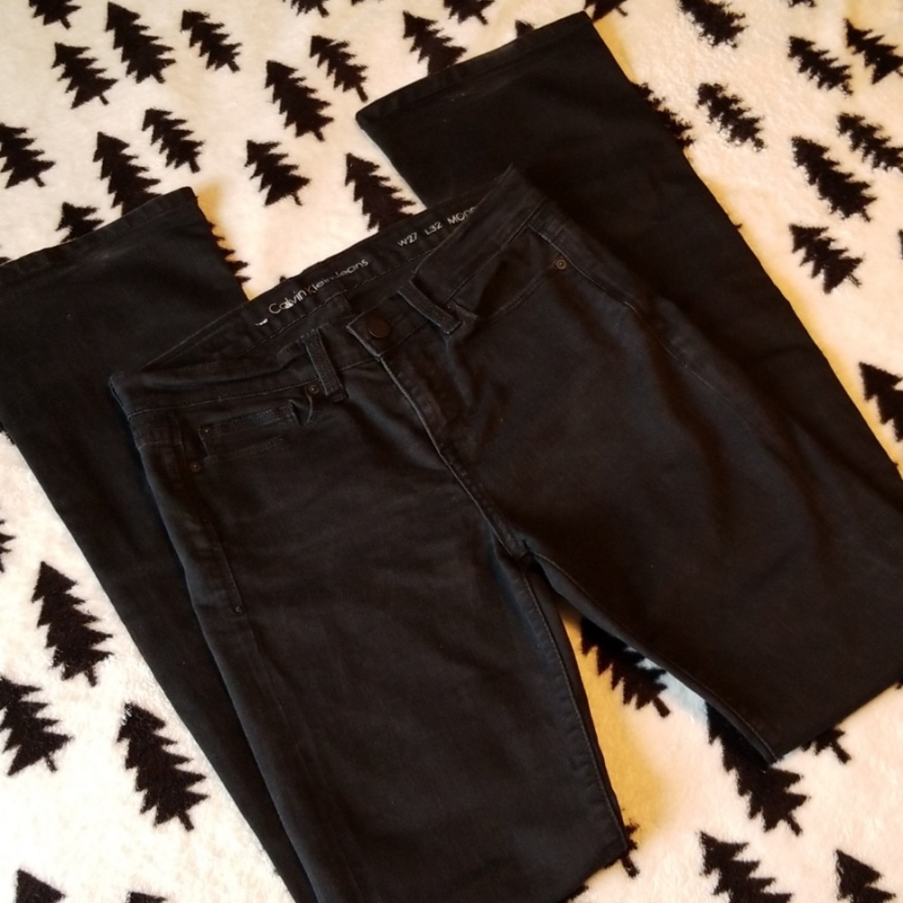 Calvin Klein black washed boot cut jeans